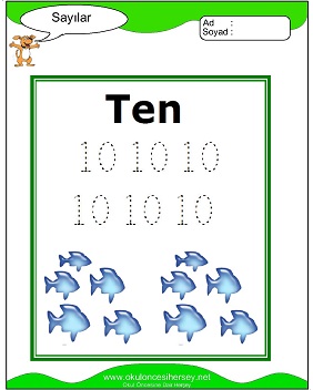 okul öncesi 1 sayısı çizgi çalışması